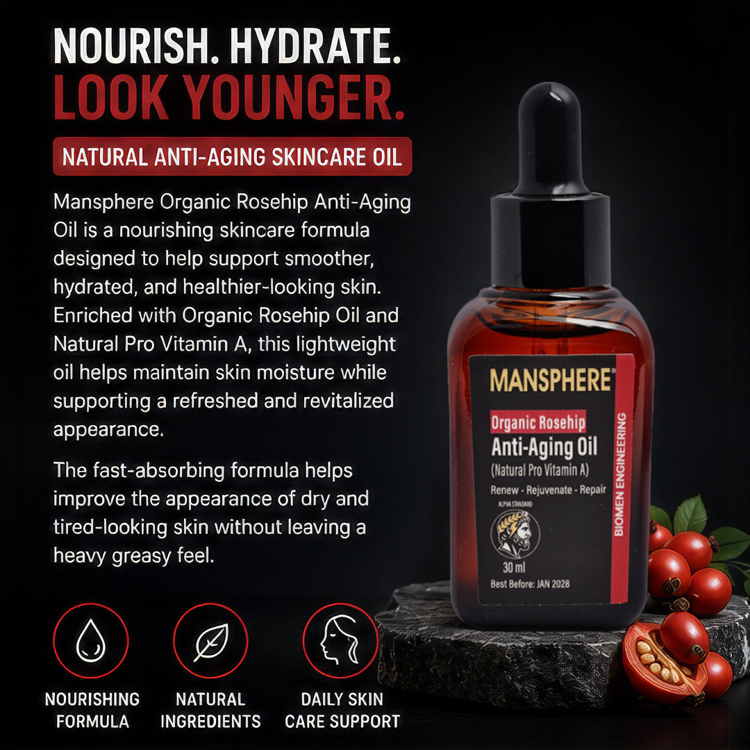 Mansphere Organic Rosehip Anti-Aging Oil – 30ml
