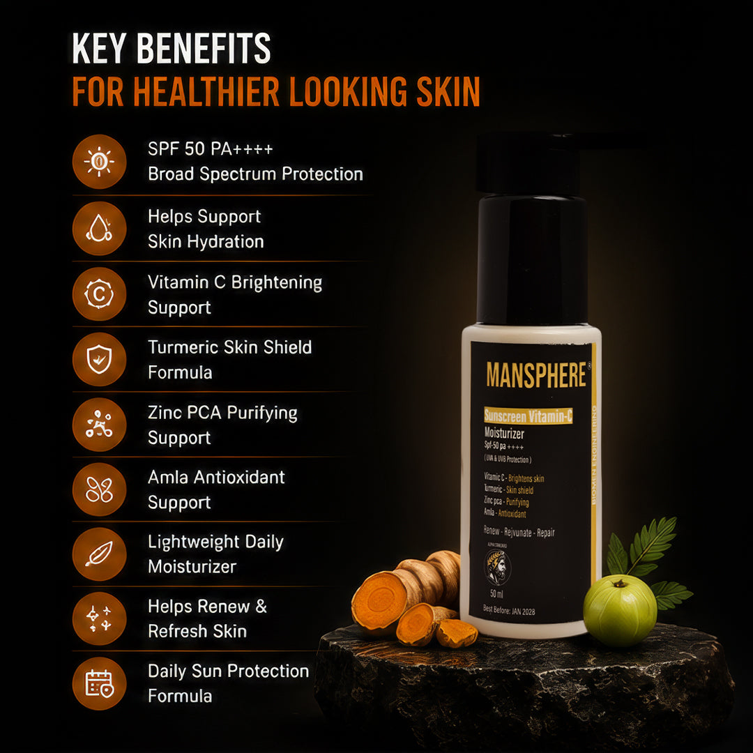 Mansphere Vitamin C Sunscreen Moisturizer SPF 50 PA++++ 50ml