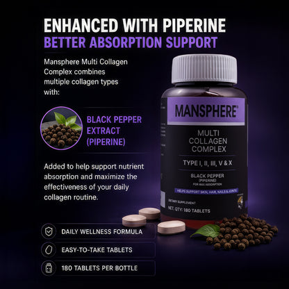 Mansphere Multi Collagen Complex – 180 Tablets