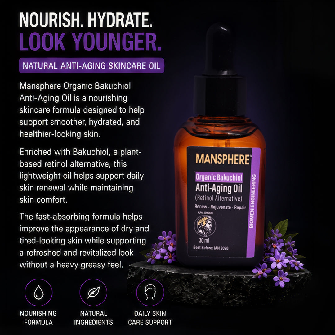 Mansphere Organic Bakuchiol Anti-Aging Oil – 30ml