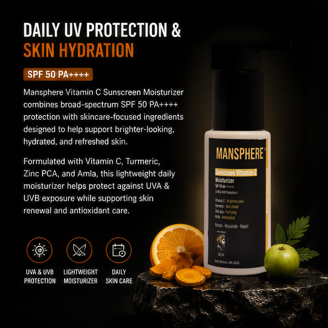 Mansphere Vitamin C Sunscreen Moisturizer SPF 50 PA++++ 50ml