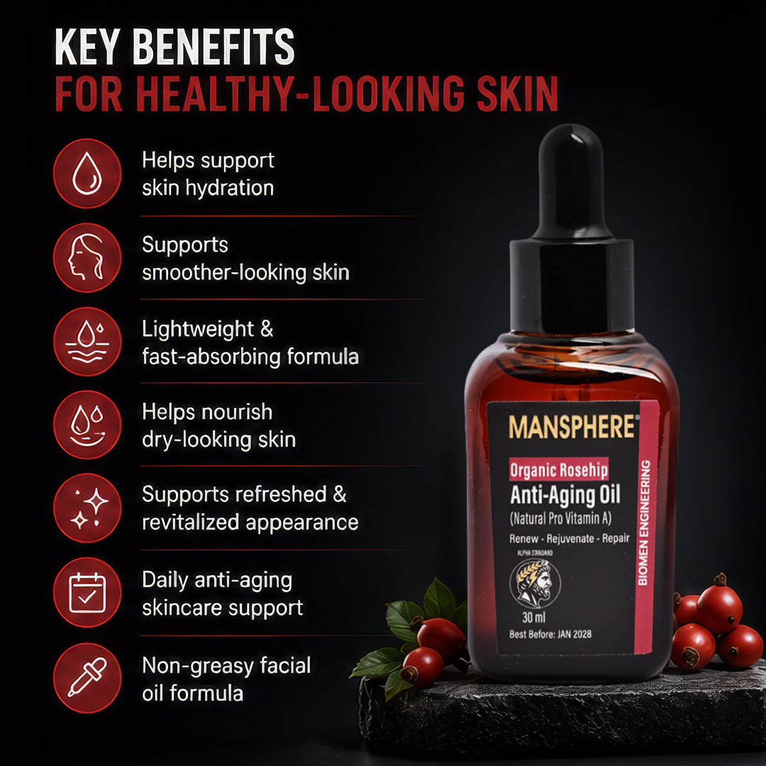 Mansphere Organic Rosehip Anti-Aging Oil – 30ml