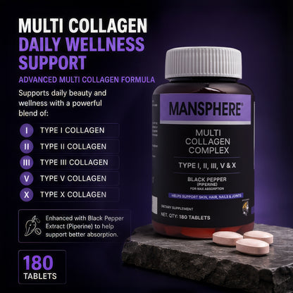 Mansphere Multi Collagen Complex – 180 Tablets