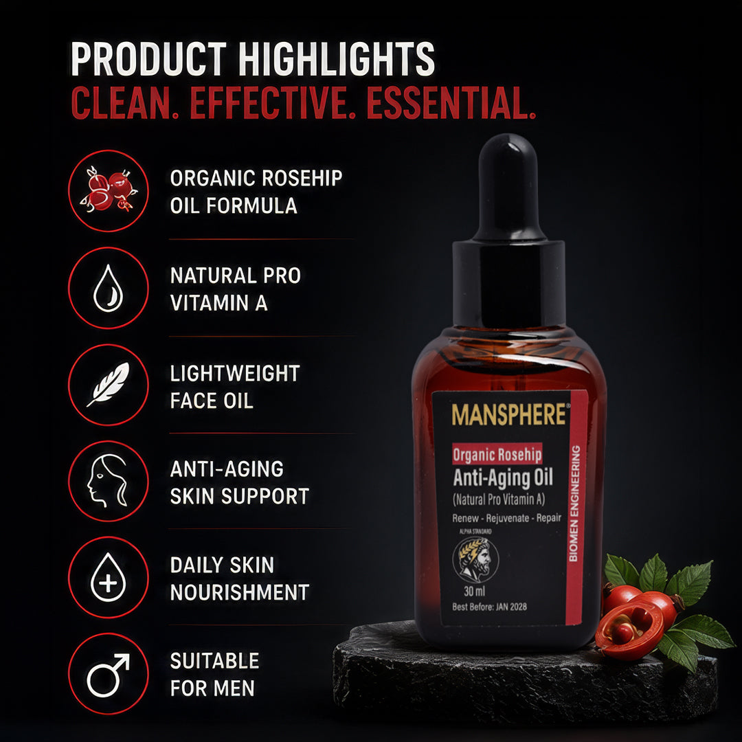 Mansphere Organic Rosehip Anti-Aging Oil – 30ml