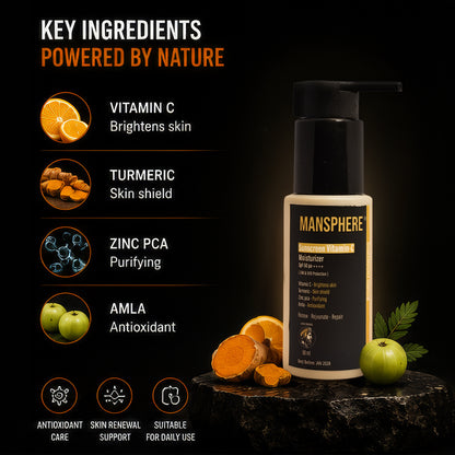 Mansphere Vitamin C Sunscreen Moisturizer SPF 50 PA++++ 50ml