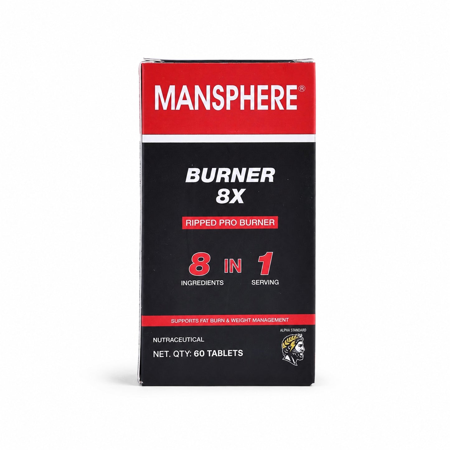 Mansphere Burner 8X Ripped Pro Burner – 8-in-1 Weight Management Support | 60 Tablets