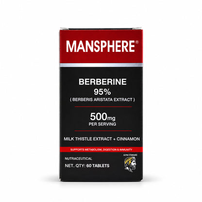 Mansphere Berberine 95% 500mg with Milk Thistle & Cinnamon – 60 Tablets