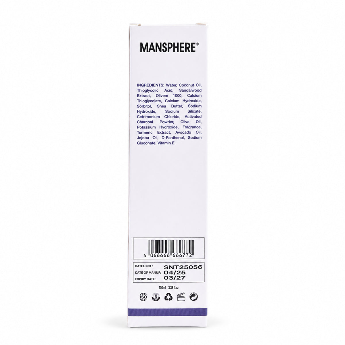 NO Hair Removal Lotion with Charcoal & Turmeric – 100ml