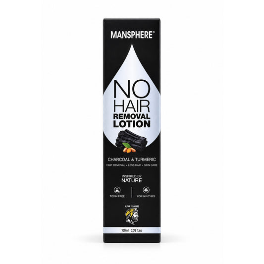 Mansphere No Hair Removal Lotion with Charcoal & Turmeric – 100ml