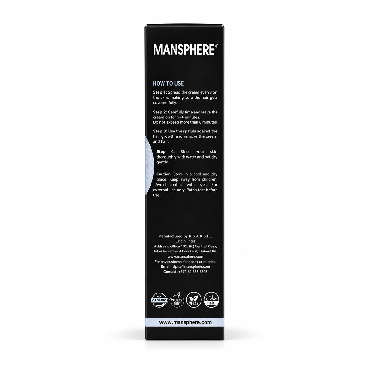 Mansphere No Hair Removal Lotion with Charcoal & Turmeric – 100ml