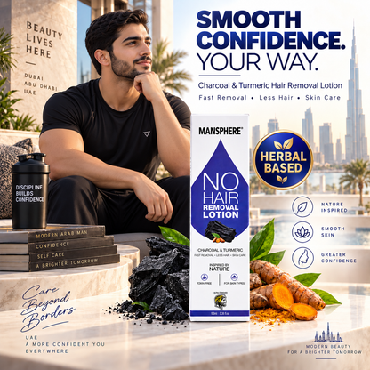 NO Hair Removal Lotion with Charcoal & Turmeric – 100ml