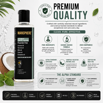 Mansphere Alphawash Gumcare + Whitening Fluoride-Free Mouthwash – 100ml