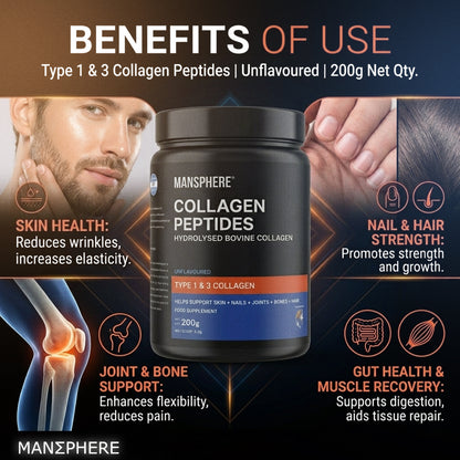 Mansphere Collagen Peptides – Unflavoured 200g