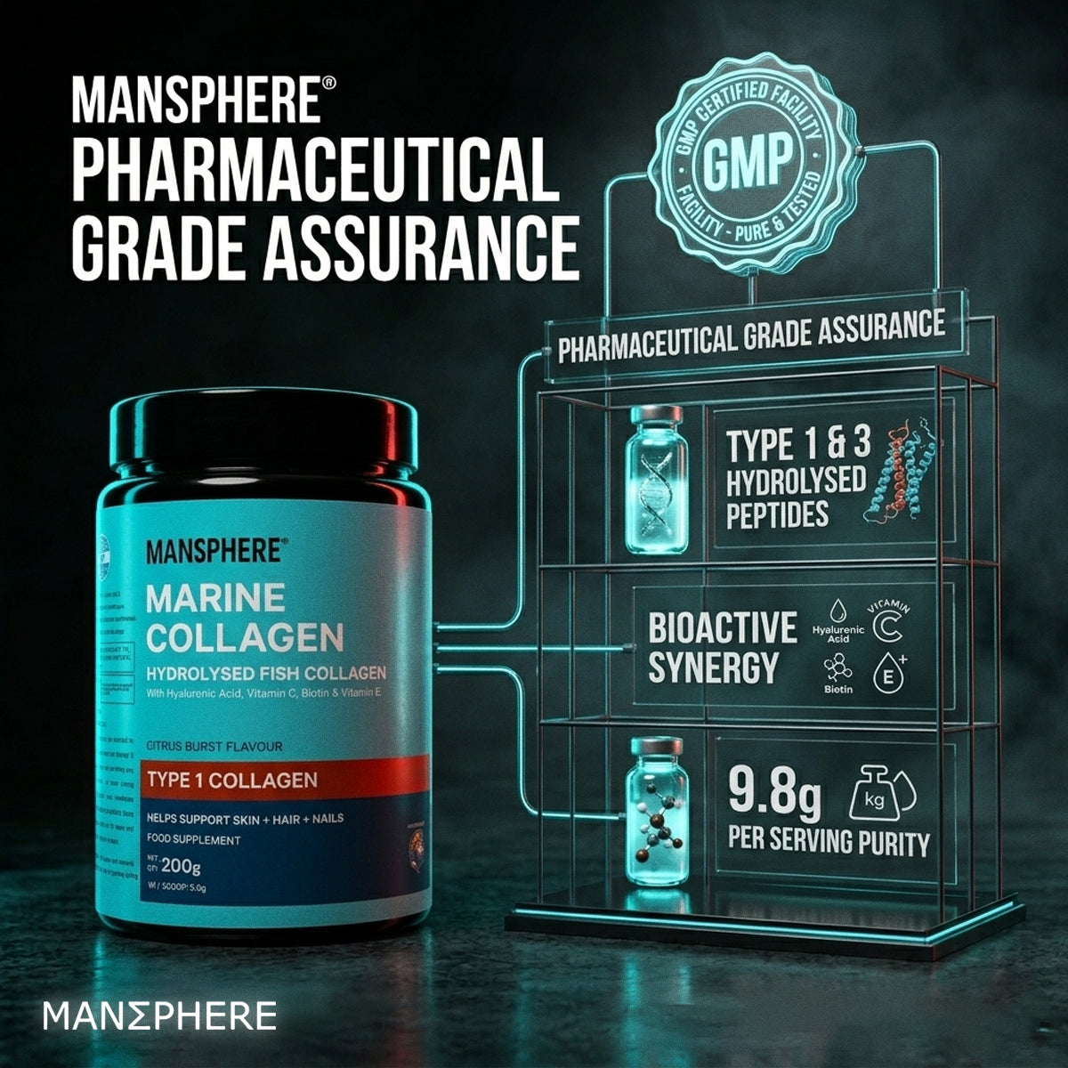 Mansphere Marine Collagen – Citrus Burst 200g