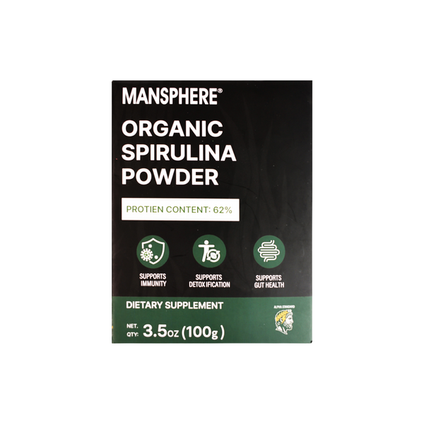 Mansphere Organic Spirulina Powder 100g | 62% Protein