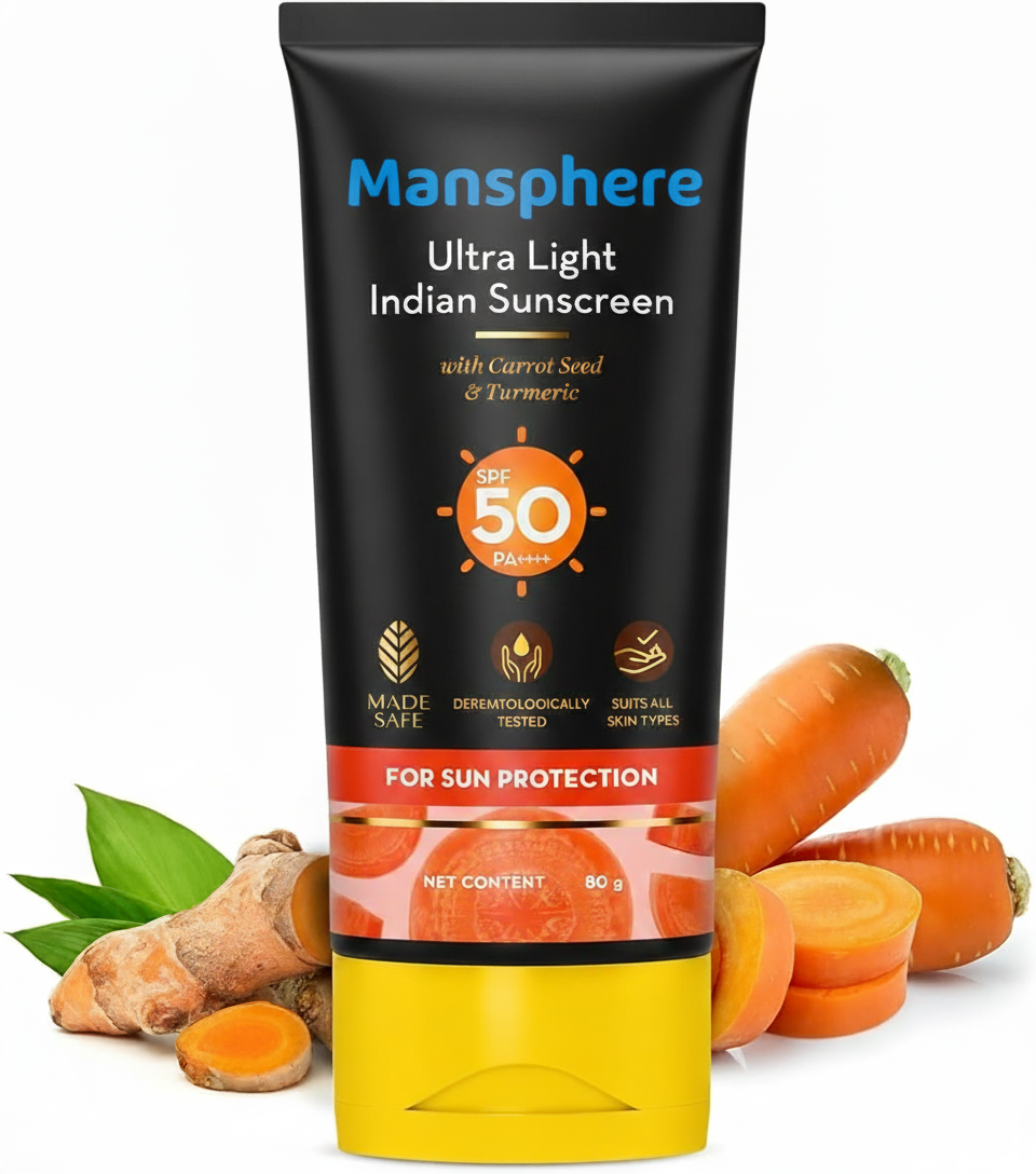 Ultra Light Sunscreen SPF 50 PA+++ | With Turmeric & Carrot Seed Oil for Glowing Skin