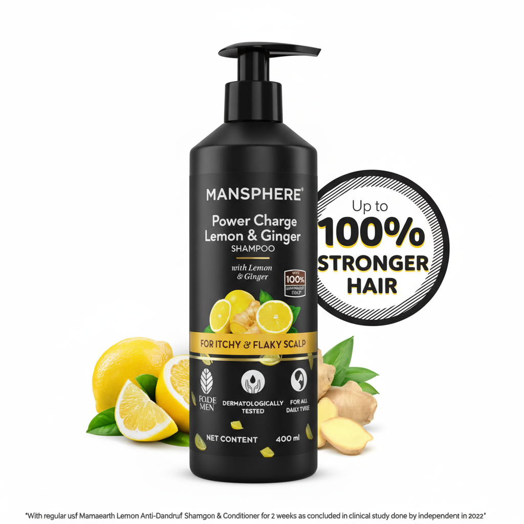 Lemon Anti-Dandruff Shampoo with Lemon & Ginger for up to 100% Dandruff & Itch-free Scalp – 400 ml